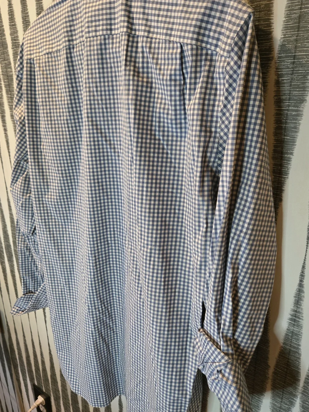 J. Crew Blue and White Gingham Button-Down Shirt Size LARGE